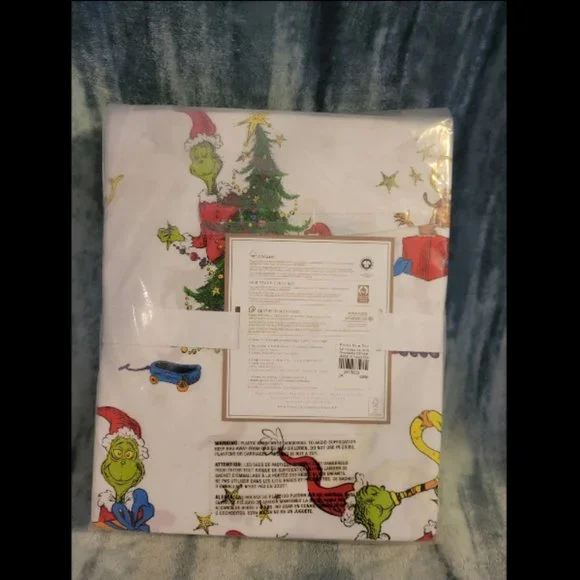Pottery Barn Grinch & Max Organic Percale Sheet Set - Twin / Twin XL - N… - Picture 4 of 5